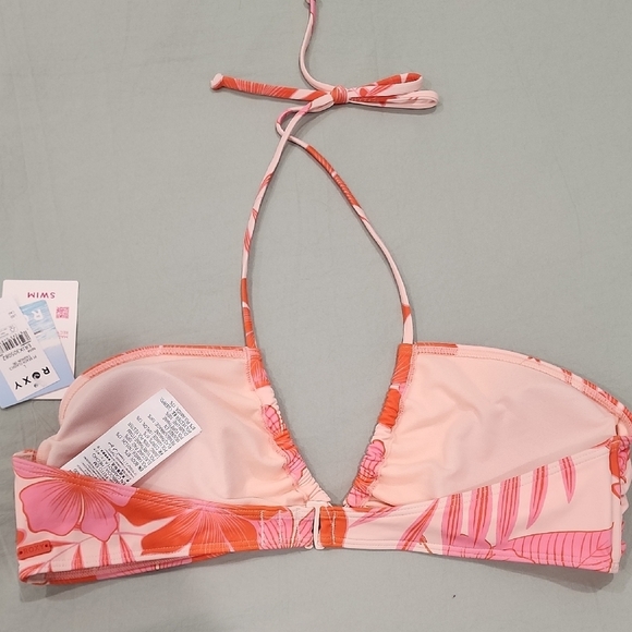 Roxy PT Beach Classics Fashion Tri Pink and Orange Tropical Bikini - Picture 5 of 6